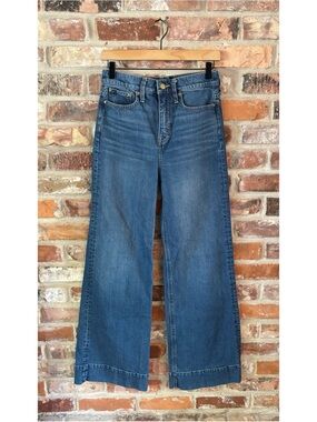 J. Crew High-Rise Wide Leg Medium Blue Denim Jeans